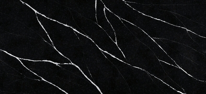Nero Marquina Black Marble Texture Background with White Veins