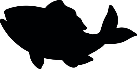 silhouette of a cute sea turtle swimming with a rounded shell and flippers, isolated © Svutlana