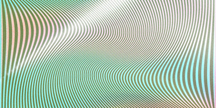Soft mint and pink wavy line texture with iridescent glowing backdrop