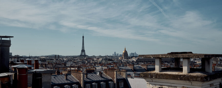Parisian panorama from a rooftop