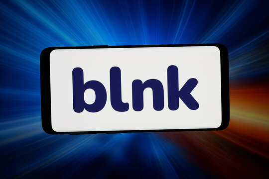 Stuttgart, Germany - 07-15-2026: In this photo illustration, the logo of Egyptian fintech company blnk (blnk.ai) is displayed on a smartphone in front of abstract background on computer screen.