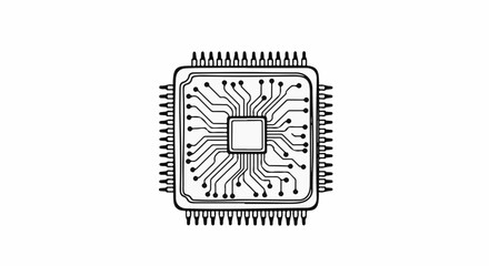Fototapeta premium Close-up illustration of a microchip, symbolizing technology and innovation