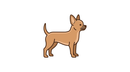 Naklejka premium Flat Vector Illustration of a Standing Chihuahua Dog Isolated on White Background