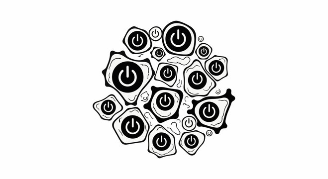 black and white circles