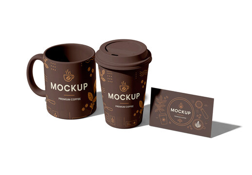 Mug Cup Card Brand Coffee Mockup