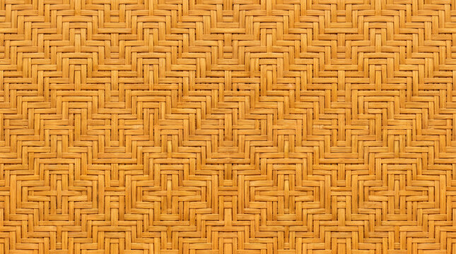 Woven rattan texture pattern natural material background close up detail in North America.