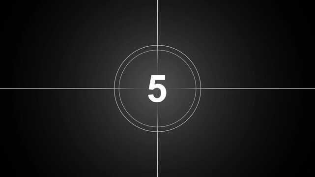 Movies start intro 0 1 2 3 4 5 6 7 8 9 10 count down with white back ground. Motion graphics of number countdown concept,4k quality animation video.