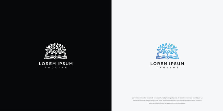 Creative Open Book and Tree Logo Design for Education and Growth