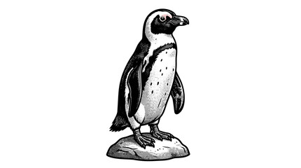 Penguin standing on a rock. © Tia