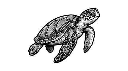 Turtle swimming in the ocean water. © Tia