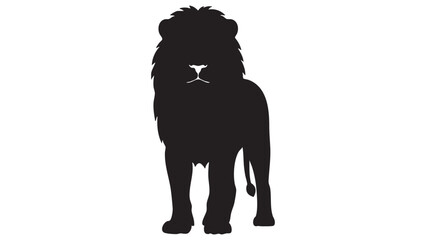 Lion silhouette against a white background a graphic representation of the feline © MDMEHEDI