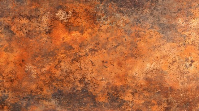 Rich orange and brown oxidized metal surface texture with rough patterns