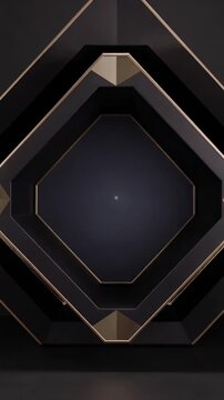 Vertical video: Pulsing center white dot sending glow across nested octagon in studio bronze trim