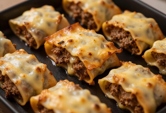 Baked Ground Beef Stuffed Shells with Melted Cheese