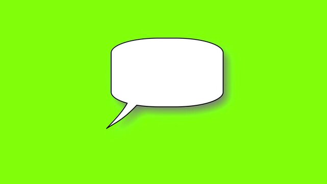Empty speech bubble icon isolated on green background. Minimalist chat symbol for communication and messaging design.