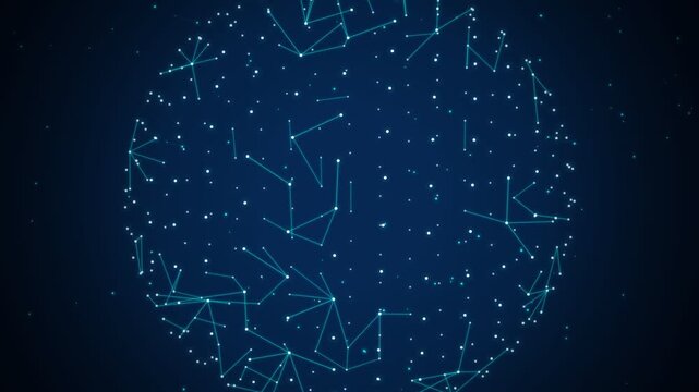 Digital Sphere Network with Glowing Nodes and Tech Connections