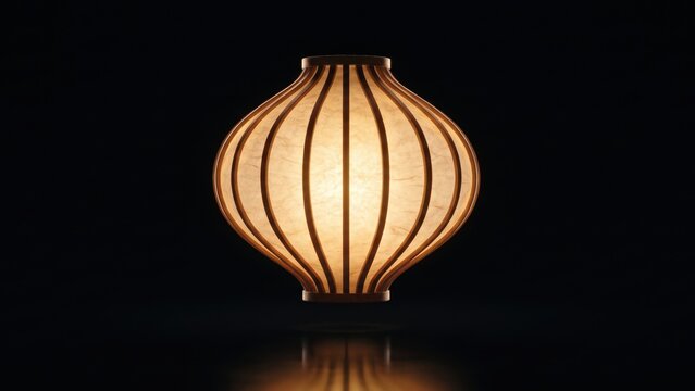 Glowing Temple Lantern - Peaceful Spiritual Light Background