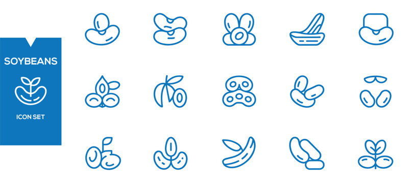 Soybeans icons set eps file