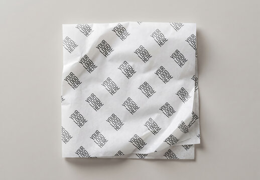 Tissue Trace Paper Folded Branding Mockup