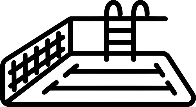 Swimming Pool Diving Board and Ladder Icon Vector Illustration