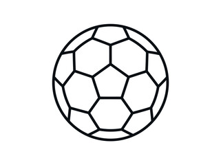 Fototapeta premium A perfect thin line art con black and white perfect soccer ball icon vector illustration of a nice football