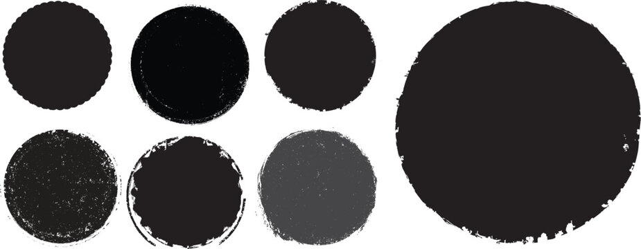 Grunge post Stamps Collection, Circles. Banners, Insignias , Logos, Icons, Labels and Badges Set . vector distress textures.blank shapes.