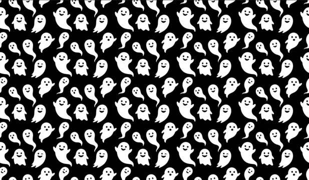 Spooky halloween ghost pattern seamless design for festive decorations party supplies