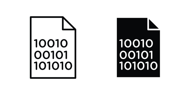 Binary code icon vector graphic series