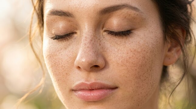 An elegant young woman showcasing her natural beauty in bright spring light.