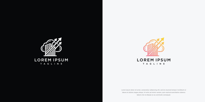 Modern Cloud Computing Growth Logo Design
