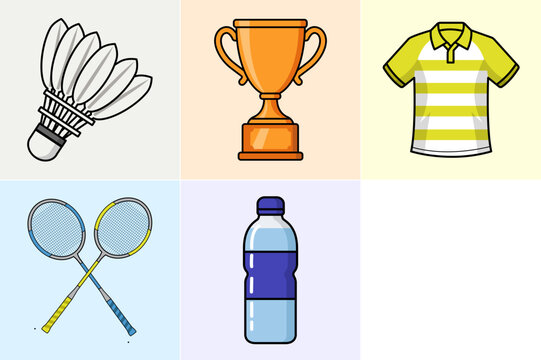 Badminton tournament equipment and accessories set