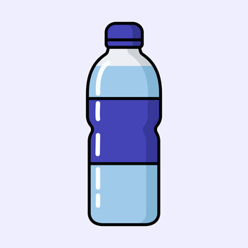 Plastic water bottle flat vector illustration