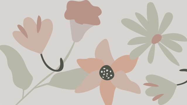 muted luxury floral background with a serene mood, sophisticated feminine art layout for cosmetic branding and editorial banners