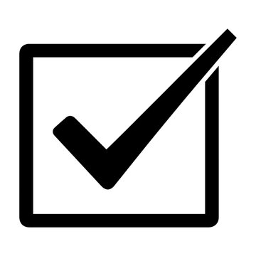 Bold checkbox with checkmark symbol for approval selection or confirmation graphic design vector element checkbox selection approval confirmation verified decision