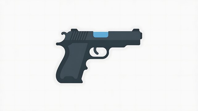 Modern semi automatic handgun vector icon