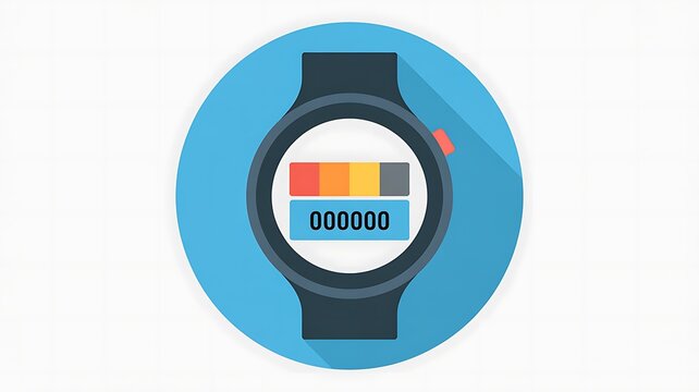 Smartwatch with digital watch face display icon