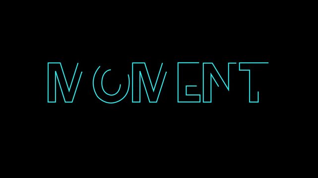 text animation title MOMENT transparent background.4k video animation .