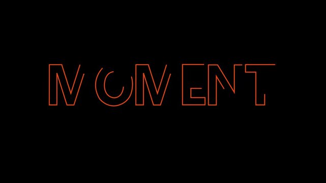 text animation title MOMENT transparent background.4k video animation .