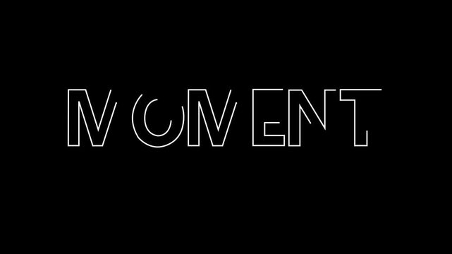 text animation title MOMENT transparent background.4k video animation .