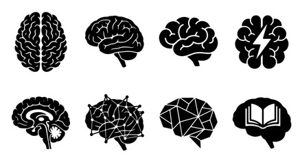 Brain Icon Set, Neural Network & Abstract Concepts, Medical & Science Vector Graphics, Learning & Idea Generation Icons © Zubaraj