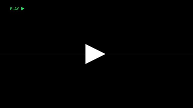 Minimalist play button overlay for digital media interface and user experience animation 4k