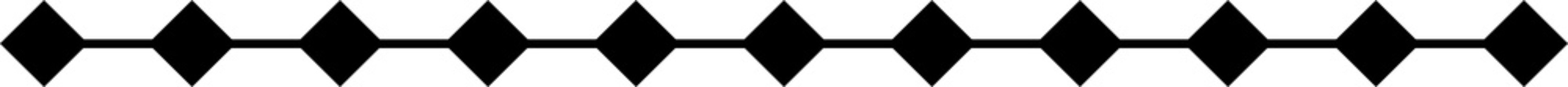 Horizontal line of connected black diamond shapes forming a decorative geometric border pattern