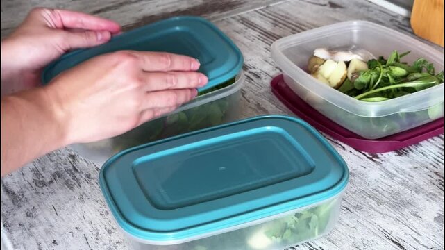 Storing Healthy Food Boxes in Fridge