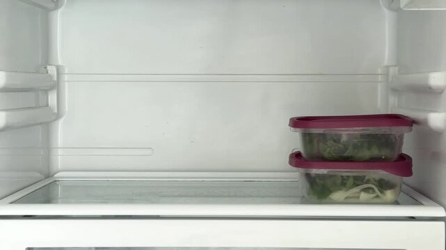 Loading Packed Diet Meals into Refrigerator