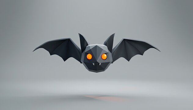 Minimalist halloween bat with glowing eyes