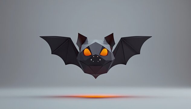 Low poly halloween bat illustration