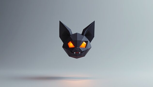 Low poly glowing halloween bat mask