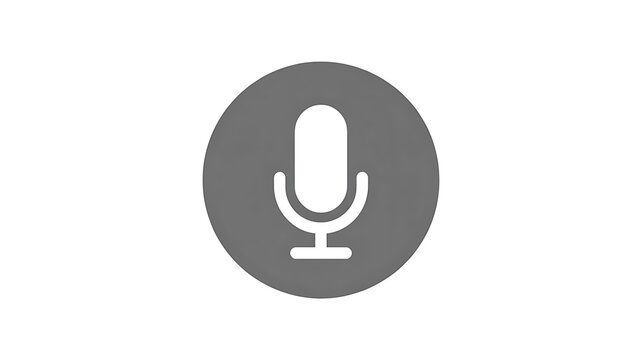 Microphone icon symbol in a grey circle