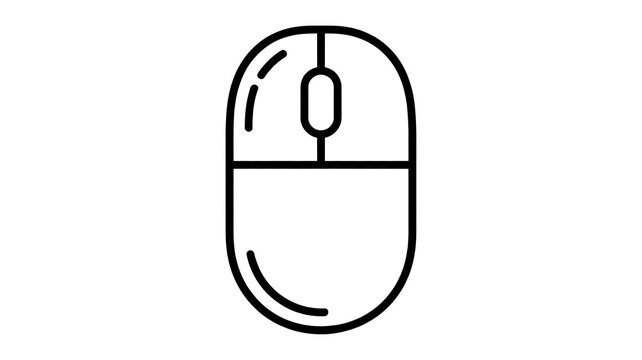 Black outline computer mouse icon for web design