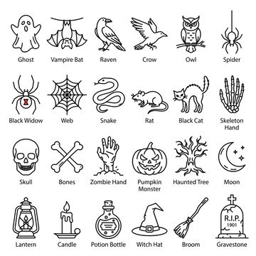 Halloween Icons Collection: Spooky Symbols for Festive Designs